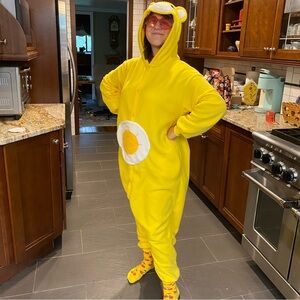 Adult Onesie Sunshine Bear Care Bear Halloween Costume Medium Yellow